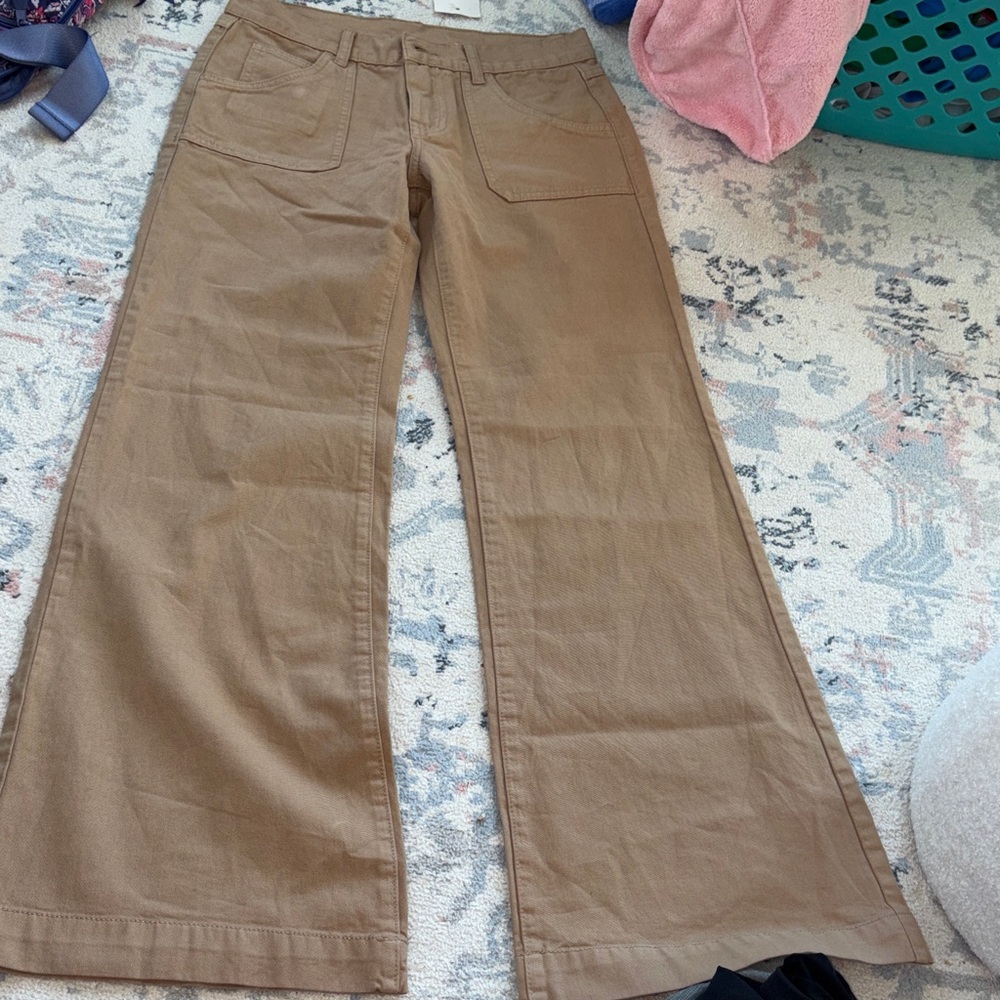 J. Galt Women's Tan Wide-Leg Jeans Brandy Melville size small NWT